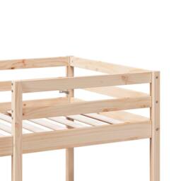 Berkfield Home Loft Bed Frame with Desk & Chairs 75x190cm Solid Wood Pine in Light Brown - Size: 75x190 cm - thumbnail 8