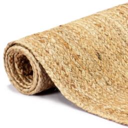 Berkfield Home Handmade Rug Jute Natural 120x180 cm - Size: 100 cm diameter - thumbnail 1