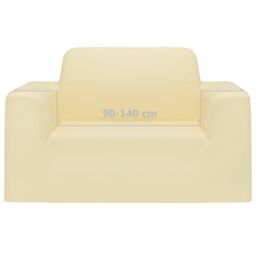 Berkfield Home Stretch Couch Slipcover Cream Polyester Jersey - thumbnail 6