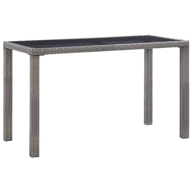 Berkfield Home Garden Table Anthracite 123x60x74 cm Poly Rattan in Black - Size: 123 x 60 x 74 cm - image 1