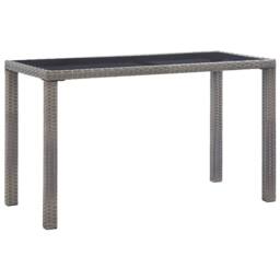 Berkfield Home Garden Table Anthracite 123x60x74 cm Poly Rattan in Black - Size: 123 x 60 x 74 cm
