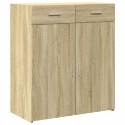 Berkfield Home Sideboard Sonoma Oak 80x42.5x93 cm Engineered Wood in Brown - thumbnail 2