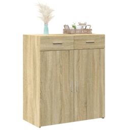 Berkfield Home Sideboard Sonoma Oak 80x42.5x93 cm Engineered Wood in Brown - thumbnail 3