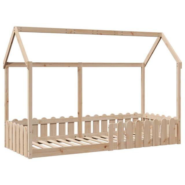 Berkfield Home Kids' House Bed Frame without Mattress 80x200 cm Solid Wood Pine in Brown - image 1