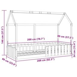 Berkfield Home Kids' House Bed Frame without Mattress 80x200 cm Solid Wood Pine in Brown - thumbnail 9
