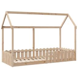 Berkfield Home Kids' House Bed Frame without Mattress 80x200 cm Solid Wood Pine in Brown - thumbnail 1