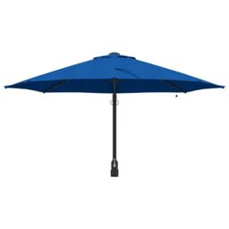 Berkfield Home Wall-mounted Garden Parasol with LEDs Azure Blue 248 cm - thumbnail 4