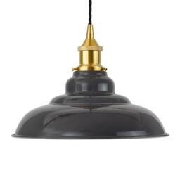 SE Home Slate Grey St Edmund's Pendant Light - Polished Brass - Black Twisted - thumbnail 1