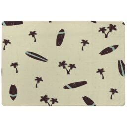 Benjamin Tate Design Surf Board & Palm Silhouettes Rug in Natural - Size: Large - thumbnail 1