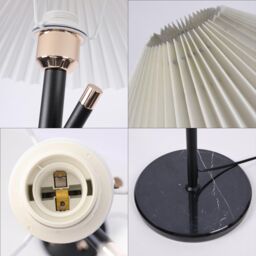 Garwarm 9W Black Gold Coat Rack Floor Lamp Pleated Shade - thumbnail 5