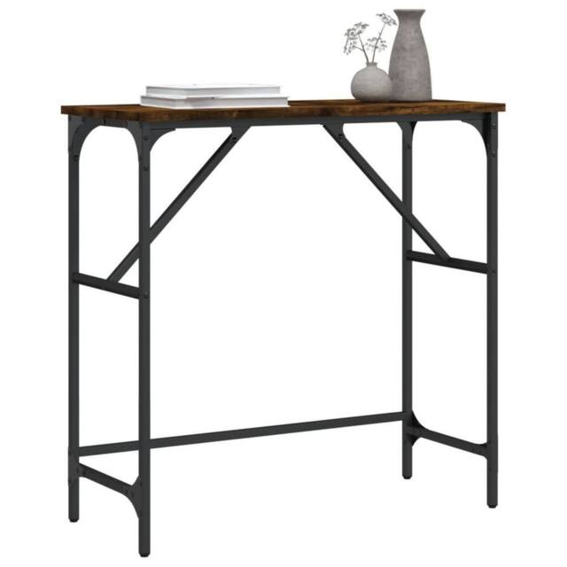 Berkfield Home Decorative Console Table Smoked Oak 75x32x75 cm Engineered Wood in Brown - Size: 75 x 32 x 75 cm - image 1
