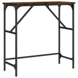 Berkfield Home Decorative Console Table Smoked Oak 75x32x75 cm Engineered Wood in Brown - Size: 75 x 32 x 75 cm - thumbnail 3