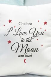 Personalised Memento Company Personalised To The Moon & Back White Cushion - Size: 40 cm x 40 cm - thumbnail 3