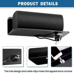 Kelvenix 2X Acrylic Floating Wall Shelves Adhesive Shelf in Black - Size: 0.6m2 - thumbnail 3