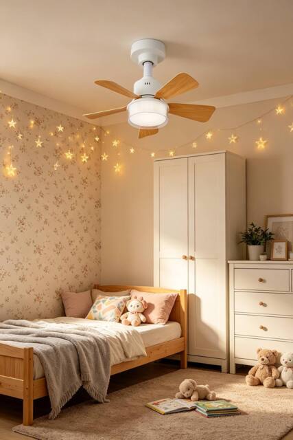 Living and Home Nordic Style 5-Blade Small Ceiling Fan Light Fixture in White - image 1