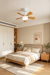 Living and Home Nordic Style 5-Blade Small Ceiling Fan Light Fixture in White - thumbnail 2