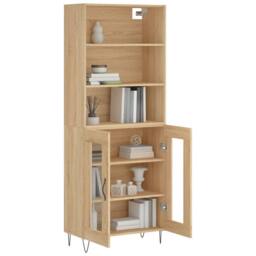 Berkfield Home Highboard Sonoma Oak 69.5x34x180 cm Engineered Wood in Brown - thumbnail 3