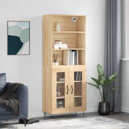 Berkfield Home Highboard Sonoma Oak 69.5x34x180 cm Engineered Wood in Brown