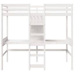 Berkfield Home Loft Bed Frame without Mattress White 75x190cm Solid Wood Pine - Size: 75x190 cm - thumbnail 5