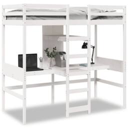 Berkfield Home Loft Bed Frame without Mattress White 75x190cm Solid Wood Pine - Size: 75x190 cm - thumbnail 1
