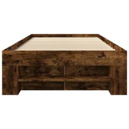 Berkfield Home Durable Bed Frame without Mattress Smoked Oak 90x200 cm Engineere in Brown - thumbnail 5