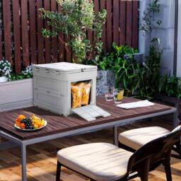 Living and Home Multifunctional Outdoor Foldable Camping Storage Box Expanding Table in Grey - thumbnail 4