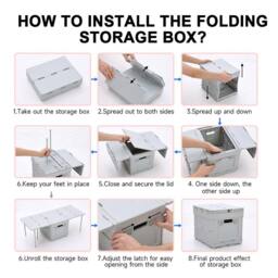 Living and Home Multifunctional Outdoor Foldable Camping Storage Box Expanding Table in Grey - thumbnail 8
