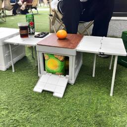 Living and Home Multifunctional Outdoor Foldable Camping Storage Box Expanding Table in Grey - thumbnail 6