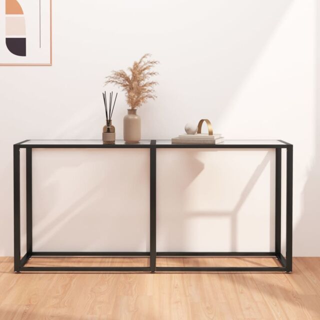 Berkfield Home Console Table Transparent 160x35x75.5cm Tempered Glass in Clear - Size: 160x35x75.5 cm - image 1