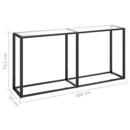 Berkfield Home Console Table Transparent 160x35x75.5cm Tempered Glass in Clear - Size: 160x35x75.5 cm - thumbnail 6