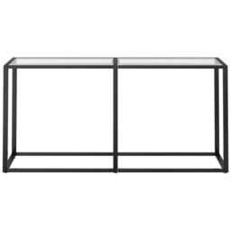 Berkfield Home Console Table Transparent 160x35x75.5cm Tempered Glass in Clear - Size: 160x35x75.5 cm - thumbnail 3