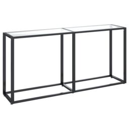 Berkfield Home Console Table Transparent 160x35x75.5cm Tempered Glass in Clear - Size: 160x35x75.5 cm - thumbnail 2
