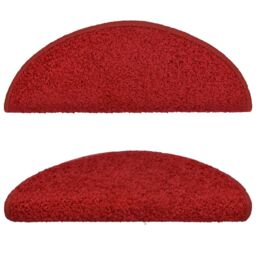 Berkfield Home Carpet Stair Treads 15 pcs Red 65x21x4 cm - Size: Medium - thumbnail 3
