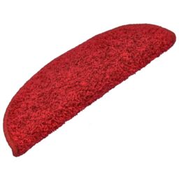 Berkfield Home Carpet Stair Treads 15 pcs Red 65x21x4 cm - Size: Medium - thumbnail 2