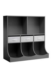 Living and Home Three Story Open Toy Clothing And Book Storage Cabinet in Grey - thumbnail 5