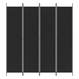 Berkfield Home 4-Panel Room Divider Black 200x220 cm Fabric - thumbnail 3