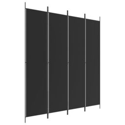 Berkfield Home 4-Panel Room Divider Black 200x220 cm Fabric - thumbnail 2