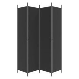 Berkfield Home 4-Panel Room Divider Black 200x220 cm Fabric - thumbnail 4