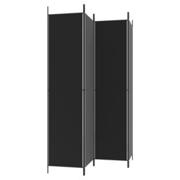 Berkfield Home 4-Panel Room Divider Black 200x220 cm Fabric - thumbnail 5