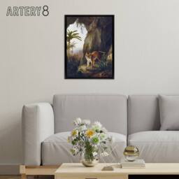 "Artery8 Tiger in Cave Big Cat Oil Painting Agasse Black Framed Canvas Wall Art - Size: W12"" x H16""" - thumbnail 3