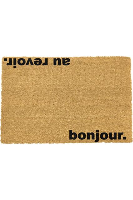 Artsy Mats Bonjour Au Revoir Doormat - Regular 60x40cm in Black - Size: 40 cm x 60 cm - image 1
