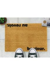 Artsy Mats Bonjour Au Revoir Doormat - Regular 60x40cm in Black - Size: 40 cm x 60 cm - thumbnail 3