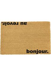 Artsy Mats Bonjour Au Revoir Doormat - Regular 60x40cm in Black - Size: 40 cm x 60 cm - thumbnail 1