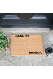 Artsy Mats Bonjour Au Revoir Doormat - Regular 60x40cm in Black - Size: 40 cm x 60 cm - thumbnail 2