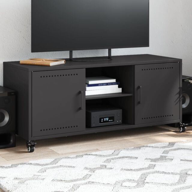 Berkfield Home TV Cabinet Black 100.5x39x43.5 cm Steel - image 1