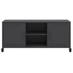 Berkfield Home TV Cabinet Black 100.5x39x43.5 cm Steel - thumbnail 6
