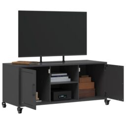 Berkfield Home TV Cabinet Black 100.5x39x43.5 cm Steel - thumbnail 5