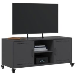 Berkfield Home TV Cabinet Black 100.5x39x43.5 cm Steel - thumbnail 4