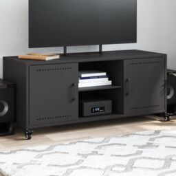 Berkfield Home TV Cabinet Black 100.5x39x43.5 cm Steel