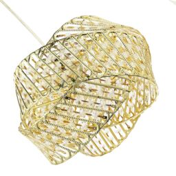 Happy Homewares Designer Triple Ring Pendant Light Shade with Small Clear Acrylic Beads in Gold - thumbnail 3